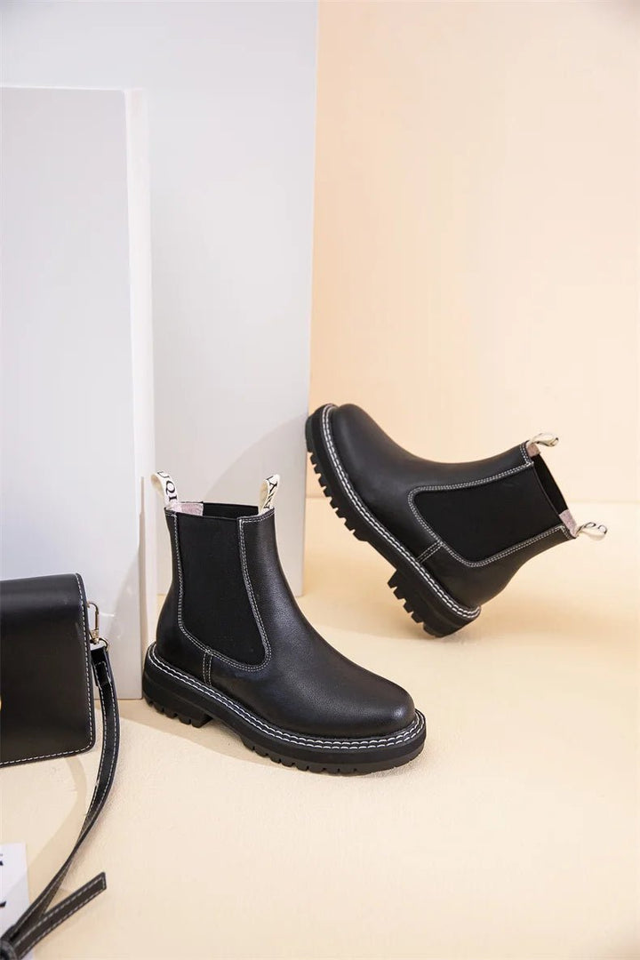 Women’s Suede Leather Chelsea Boots – Large Size Ankle Winter Boots - VeauBeauty