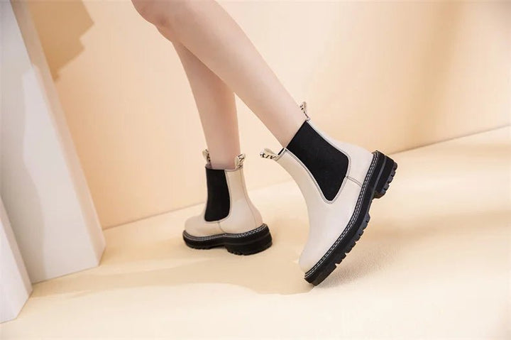 Women’s Suede Leather Chelsea Boots – Large Size Ankle Winter Boots - VeauBeauty