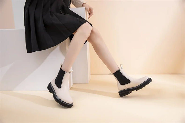 Women’s Suede Leather Chelsea Boots – Large Size Ankle Winter Boots - VeauBeauty