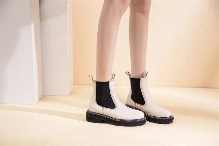 Women’s Suede Leather Chelsea Boots – Large Size Ankle Winter Boots - VeauBeauty