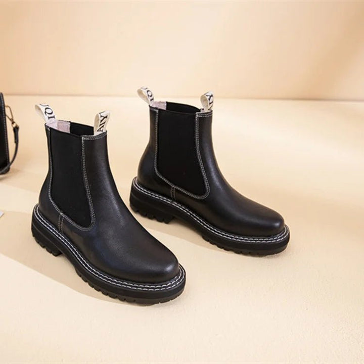 Women’s Suede Leather Chelsea Boots – Large Size Ankle Winter Boots - VeauBeauty