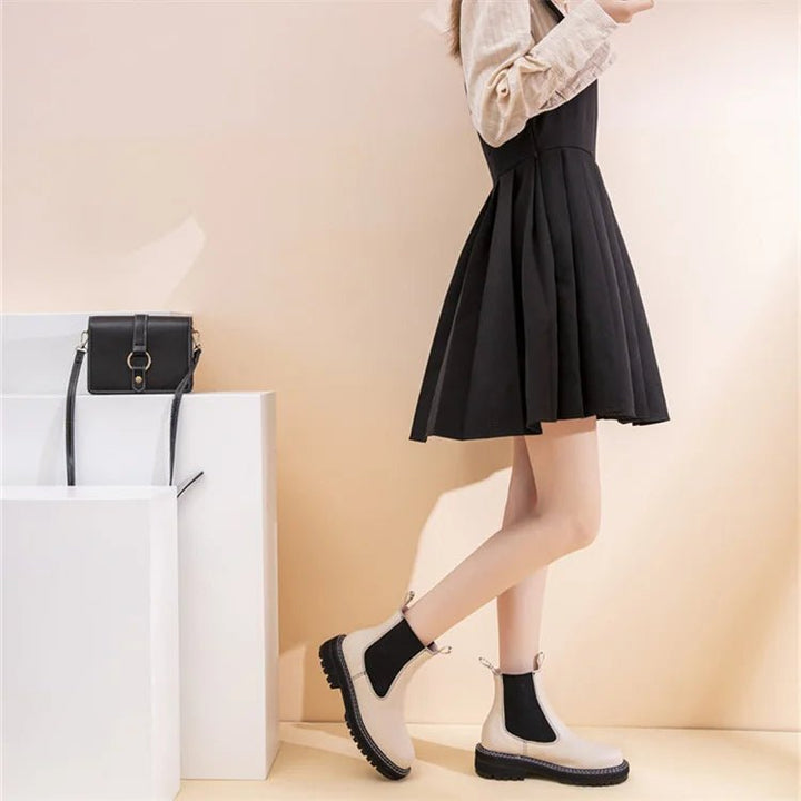 Women’s Suede Leather Chelsea Boots – Large Size Ankle Winter Boots - VeauBeauty