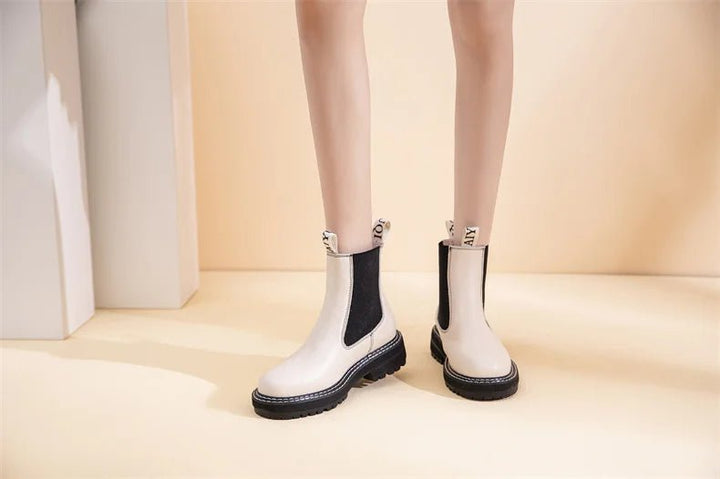 Women’s Suede Leather Chelsea Boots – Large Size Ankle Winter Boots - VeauBeauty