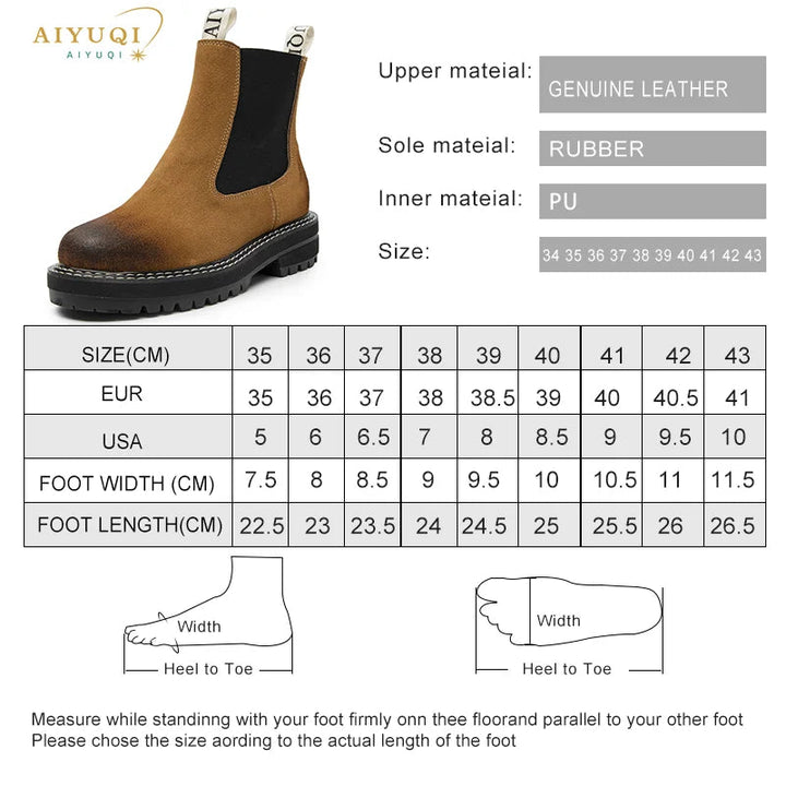 Women’s Suede Leather Chelsea Boots – Large Size Ankle Winter Boots - VeauBeauty