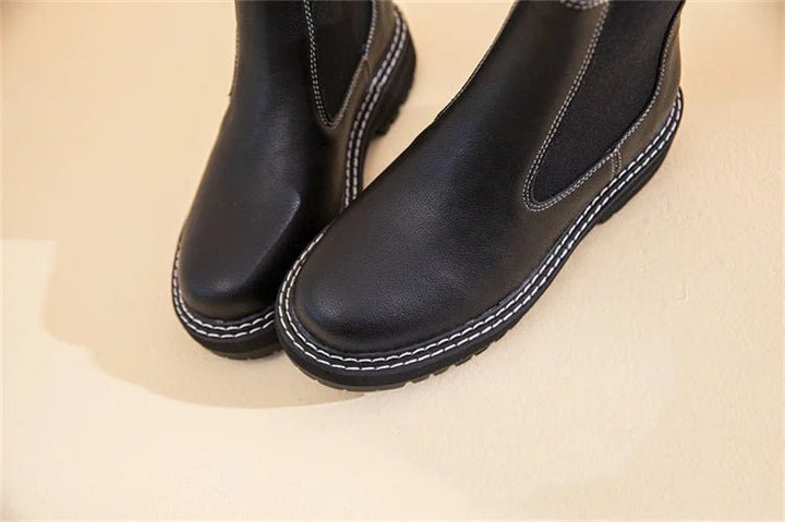 Women’s Suede Leather Chelsea Boots – Large Size Ankle Winter Boots - VeauBeauty