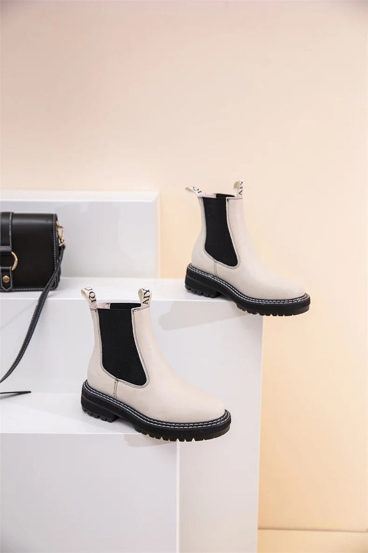 Women’s Suede Leather Chelsea Boots – Large Size Ankle Winter Boots - VeauBeauty