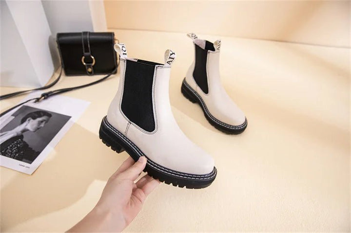 Women’s Suede Leather Chelsea Boots – Large Size Ankle Winter Boots - VeauBeauty