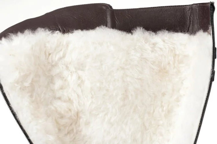 Women's Winter Wool Lined Mid - Calf Leather Boots - High Heel, Sizes 35–43 - VeauBeauty