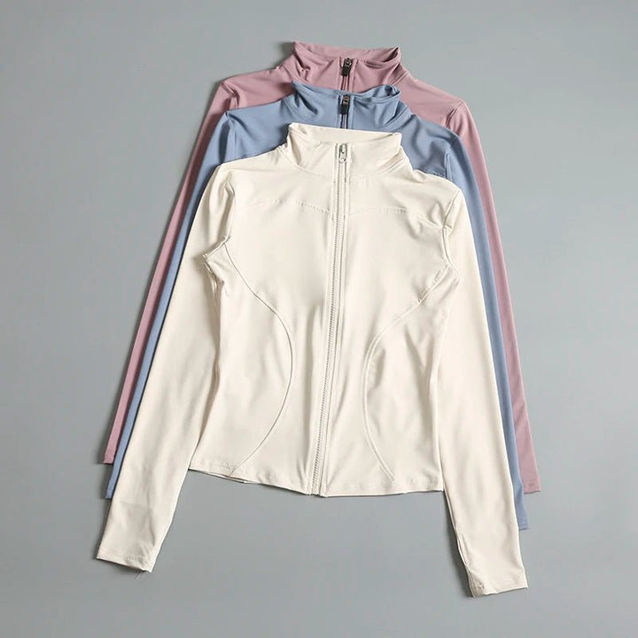 Women's Zip - Up Fitness Yoga Jacket – Long Sleeve Breathable Running Top - VeauBeauty